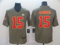 Nike Kansas City Chiefs #15 Patrick Mahomes Olive Salute to Service Limited Jersey