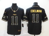 Men's New England Patriots #11 Julian Edelman Black 2019 Golden Edition Limited Stitched 