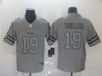 Men's Minnesota Vikings #19 Adam Thielen 2019 Gray Gridiron Team Logo Limited Jersey