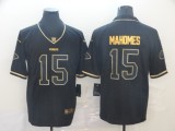 Men's Kansas City Chiefs #15 Patrick Mahomes Black 2019 Golden Edition Limited Jersey