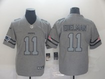 Men's New England Patriots #11 Julian Edelman 2019 Gray Gridiron Team Logo Limited Jersey