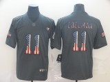 Men's New England Patriots #11 Julian Edelman Grey 2019 Salute To Service USA Flag Fashion Limited Jersey