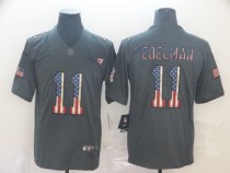 Men's New England Patriots #11 Julian Edelman Grey 2019 Salute To Service USA Flag Fashion Limited Jersey