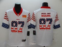 Men's Kansas City Chiefs #87 Travis Kelce White 2019 USA Flag Fashion Limited Jersey