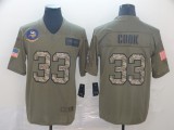 Men's Minnesota Vikings #33 Dalvin Cook 2019 Olive/Camo Salute To Service Limited Jersey
