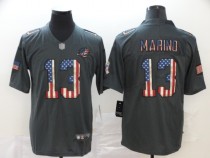 Men's Miami Dolphins #13 Dan Marino Grey 2019 Salute To Service USA Flag Fashion Limited Jersey