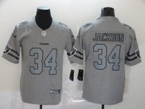 Men's Oakland #34 Jackson 2019 Gray Gridiron Team Logo Limited Jersey