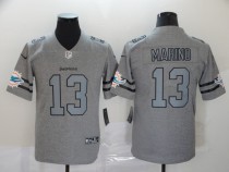 Men's Miami Dolphins #13 Dan Marino 2019 Gray Gridiron Team Logo Limited Jersey