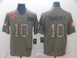 Men's Chicago Bears #10 Mitchell Trubisky 2019 Olive/Camo Salute To Service Limited Jersey