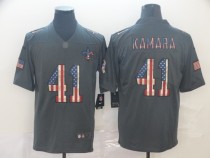 Men's New Orleans Saints#41 Alvin Kamara Grey 2019 Salute To Service USA Flag Fashion Jersey