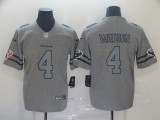 Men's Houston Texans #4 Deshaun Watson 2019 Gray Gridiron Team Logo Limited Jersey