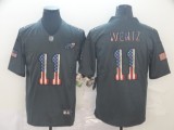 Men's Philadelphia Eagles #11 Carson Wentz Grey 2019 Salute To Service USA Flag Fashion Limited Jersey