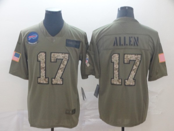 Men's Buffalo Bills #17 Josh Allen 2019 Olive/Camo Salute To Service Limited Jersey