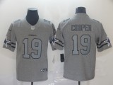 Men's Dallas Cowboys #19 Amari Cooper 2019 Gray Gridiron Team Logo Limited Jersey