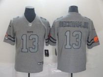 Men's Cleveland Browns #13 Odell Beckham Jr. 2019 Gray Gridiron Team Logo Limited Jersey