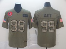 Men's Houston Texans #99 J.J. Watt 2019 Olive/Camo Salute To Service Limited Jersey