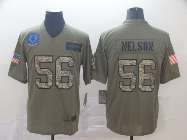 Men's Indianapolis Colts #56 Quenton Nelson 2019 Olive/Camo Salute To Service Limited Jersey