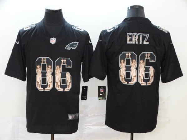 Men's Philadelphia Eagles #86 Zach Ertz 2019 Black Statue Of Liberty Limited Jersey