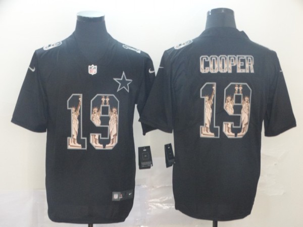 Men's Dallas Cowboys #19 Amari Cooper 2019 Black Statue Of Liberty Limited Jersey