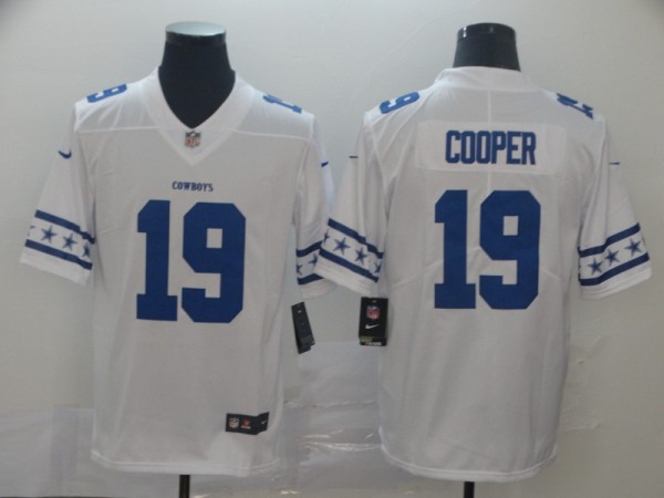 Men's Dallas Cowboys #19 Amari Cooper White 2019 Team Logo Cool Edition Limited Jersey