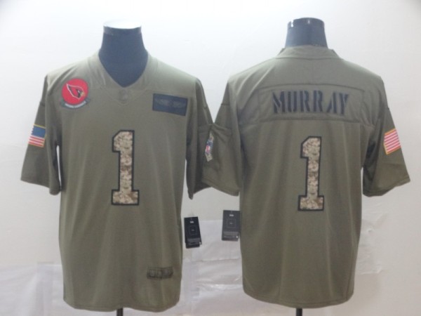 Men's Arizona Cardinals #1 Kyler Murray 2019 Olive/Camo Salute To Service Limited Jersey