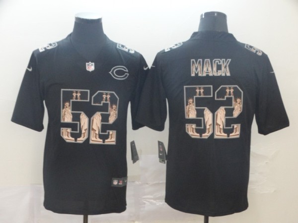 Men's Chicago Bears #52 Khalil Mack 2019 Black Statue Of Liberty Limited Jersey