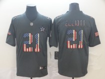 Men's Dallas Cowboys #21 Ezekiel Elliott Grey 2019 Salute To Service USA Flag Fashion Limited Jersey