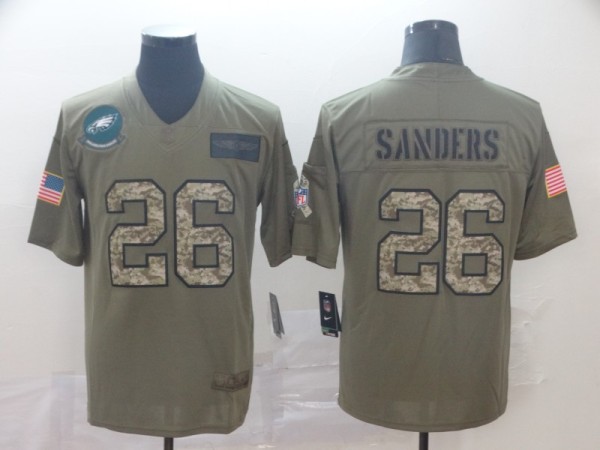 Men's Philadelphia Eagles #26 Miles Sanders 2019 Olive/Camo Salute To Service Limited Jersey