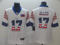 Men's Buffalo Bills #17 Josh Allen White 2019 USA Flag Fashion Limited Jersey