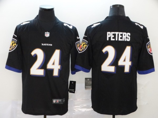 Men's Baltimore Ravens #24 Marcus Peters Black Vapor Untouchable Limited Jersey