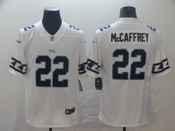 Men's Carolina Panthers #22 Christian McCaffrey White 2019 Team Logo Cool Edition Limited Jersey