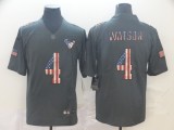 Men's Houston Texans #4 Deshaun Watson Grey 2019 Salute To Service USA Flag Limited Jersey