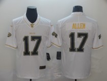 Men's Buffalo Bills #17 Josh Allen White 2019 100th Season Golden Edition Limited Jersey