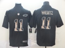 Men's Philadelphia Eagles #11 Carson Wentz 2019 Black Statue Of Liberty Limited Jersey 