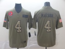 Men's Houston Texans #4 Deshaun Watson 2019 Olive/Camo Salute To Service Limited Jersey