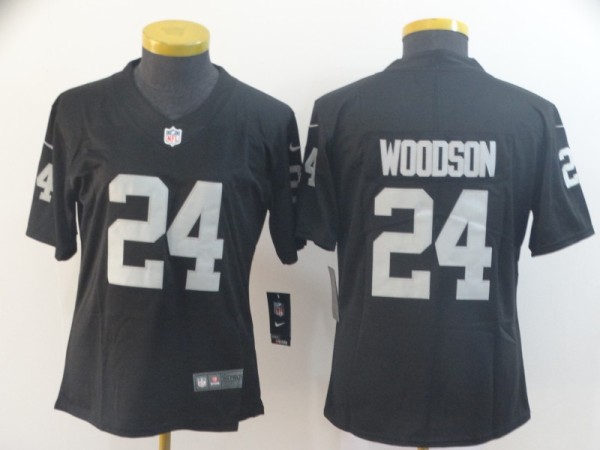 Women Nike Oakland Raiders #24 Woodson Black Vapor Untouchable Limited Jersey