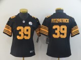 Women Nike Steelers #39 Minkah Fitzpatrick Black Color Rush Limited Jersey