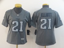 Women's Dallas Cowboys #21 Ezekiel Elliott 2019 Gray Fashion Static Limited Jersey