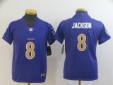 Youth Nike Baltimore Ravens #8 Jackson Purple Color Rush Limited Jersey