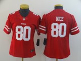 Women Nike San Francisco 49ers #80 Rice Red Vapor Untouchable Limited Jersey