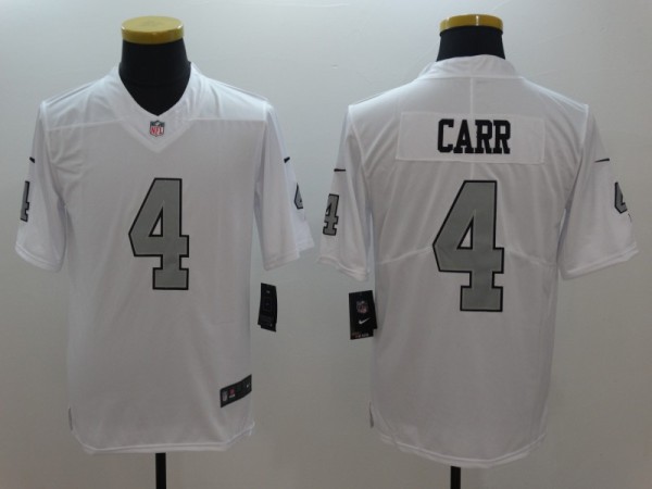 Men's Nike Oakland Raiders #4 Carr White Color Rush Limited Jersey