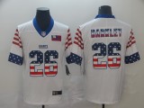 Men's New York Giants #26 Saquon Barkley White 2019 USA Flag Fashion Limited Jersey