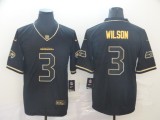 Men's Seattle Seahawks #3 Russell Wilson Black 2019 Golden Edition Limited Jersey