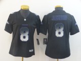 Women Baltimore Ravens #8 Lamar Jackson 2019 Smoke Fashion Limited Jersey