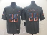 Men's New York Giants #26 Saquon Barkley Grey 2019 Salute To Service USA Flag Limited Jersey