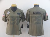 Women Nike Raiders #28 Josh Jacobs Olive 2019 Salute To Service Limited Jersey