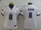 Women Nike Baltimore Ravens #8 Jackson White Vapor Untouchable Limited Jersey