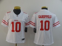 Women San Francisco 49ers #10 Garoppolo White Vapor Limited Jersey