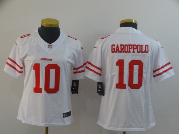 Women San Francisco 49ers #10 Garoppolo White Vapor Limited Jersey