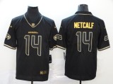 Men's Seattle Seahawks #14 DK Metcalf Black 2019 Golden Edition Limited Jersey